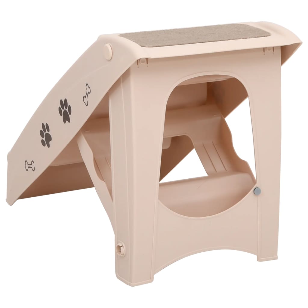 Folding dog ladder, cream, 62 x 40 x 49.5 cm