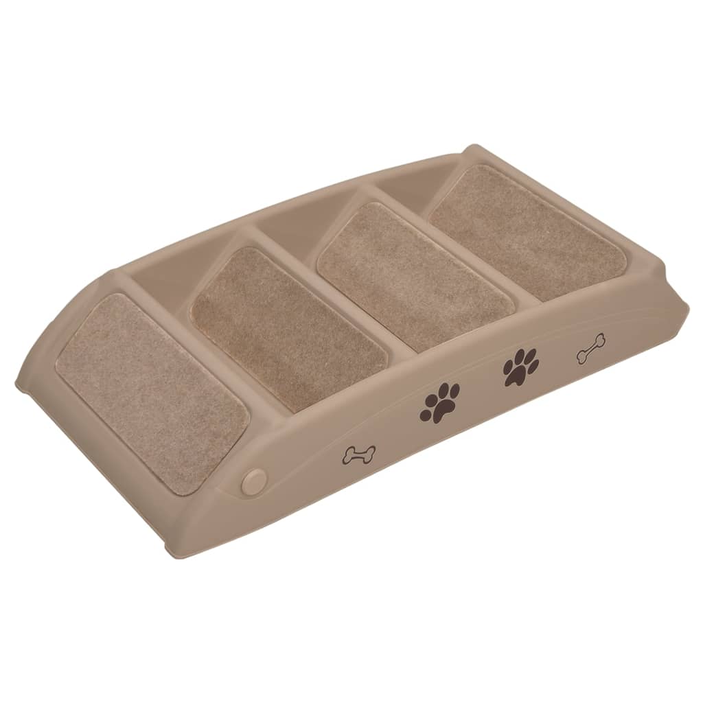Folding dog ladder, brown, 62 x 40 x 49.5 cm