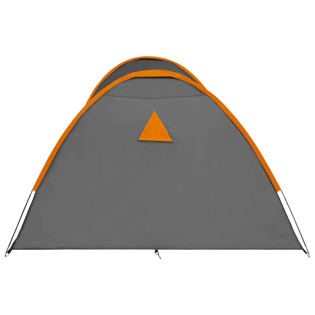 Igloo camping tent, 8 pers., grey/orange, 650x240x190 cm