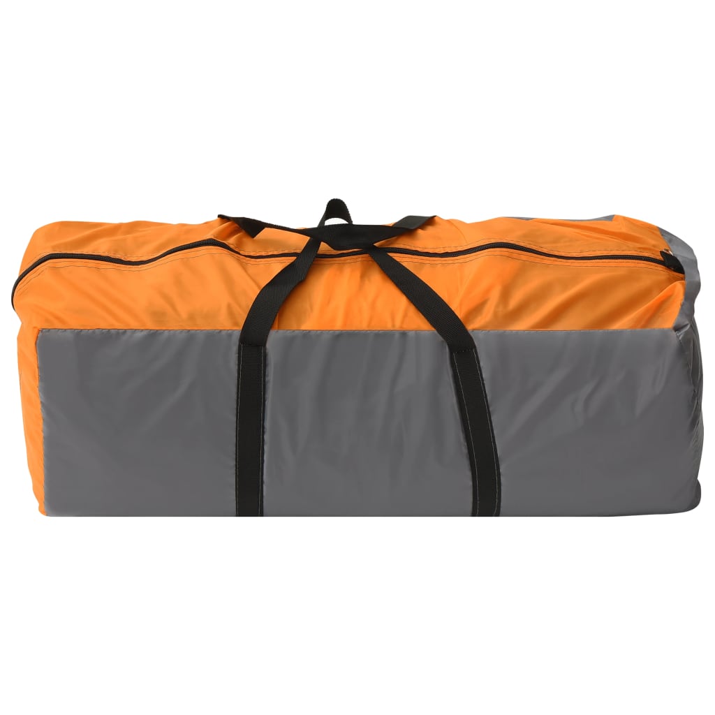 Igloo camping tent, 8 pers., grey/orange, 650x240x190 cm
