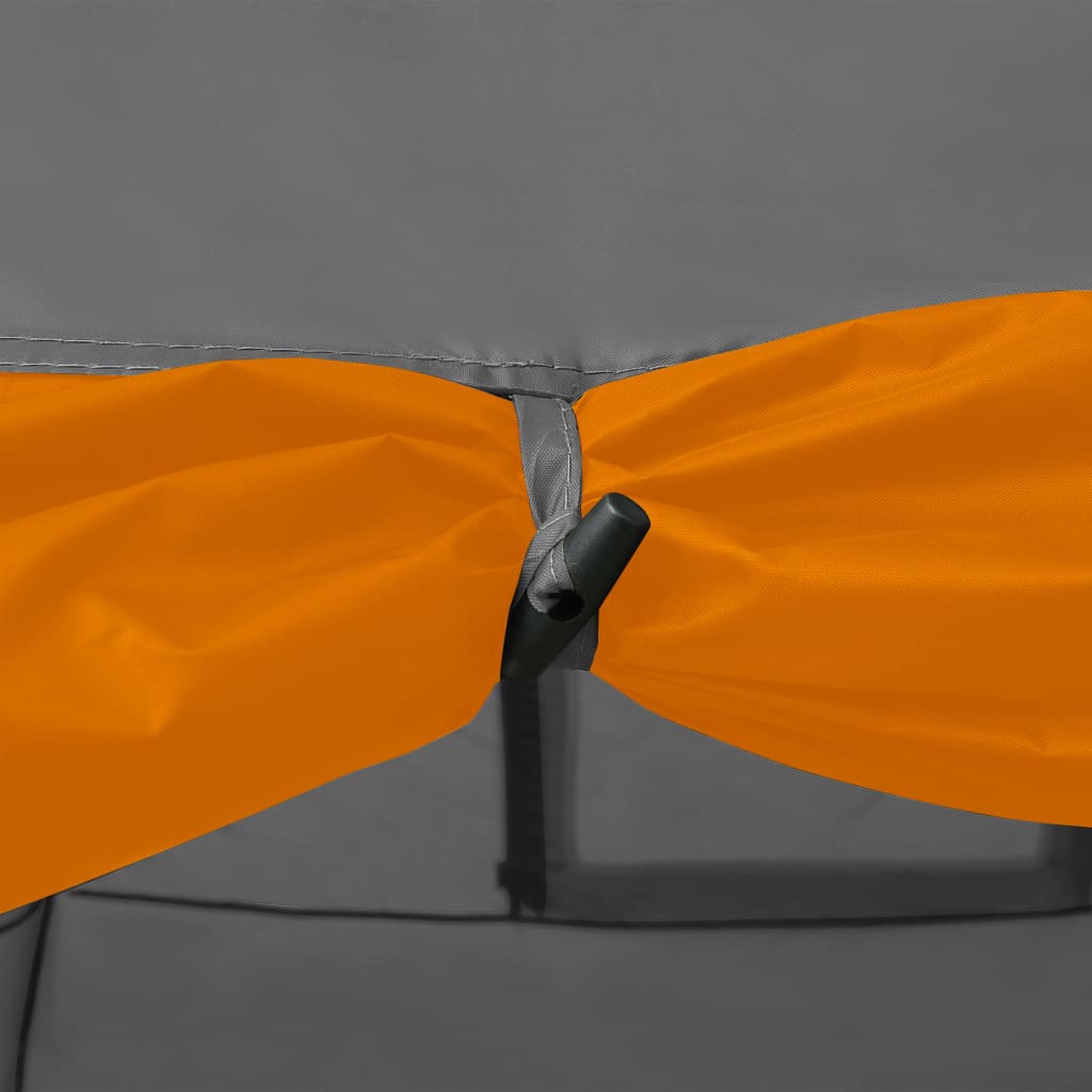 Igloo camping tent, 8 pers., grey/orange, 650x240x190 cm