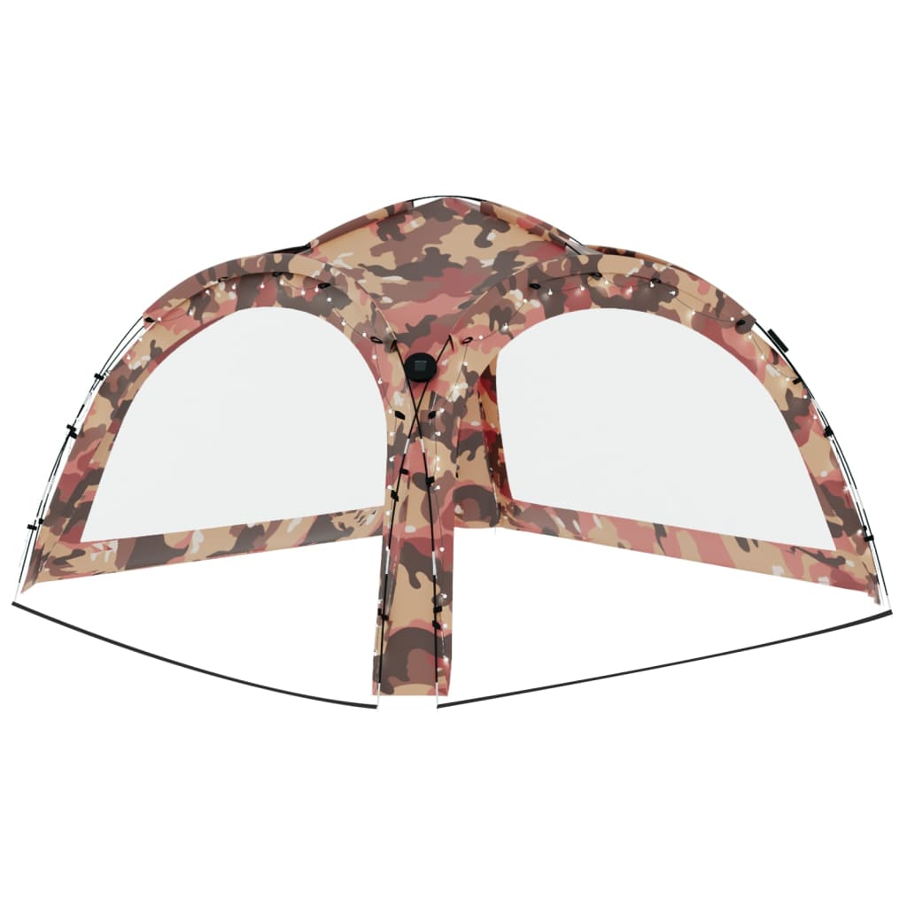 Cort de petrecere cu LED și 4 pereți, camuflaj, 3,6x3,6x2,3 m
