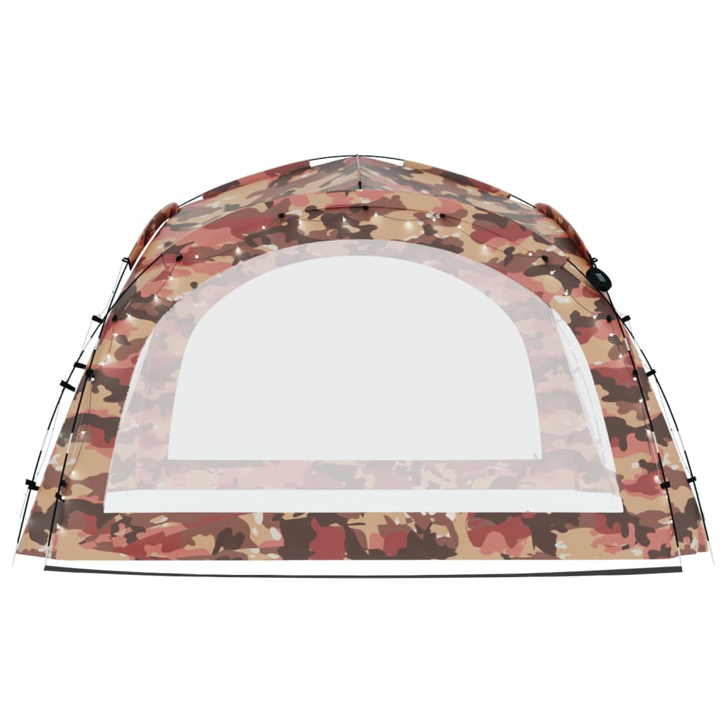 Cort de petrecere cu LED și 4 pereți, camuflaj, 3,6x3,6x2,3 m
