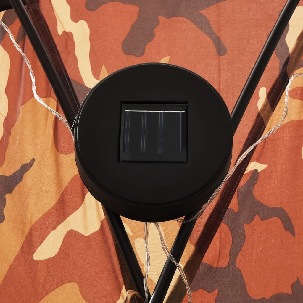 Cort de petrecere cu LED și 4 pereți, camuflaj, 3,6x3,6x2,3 m