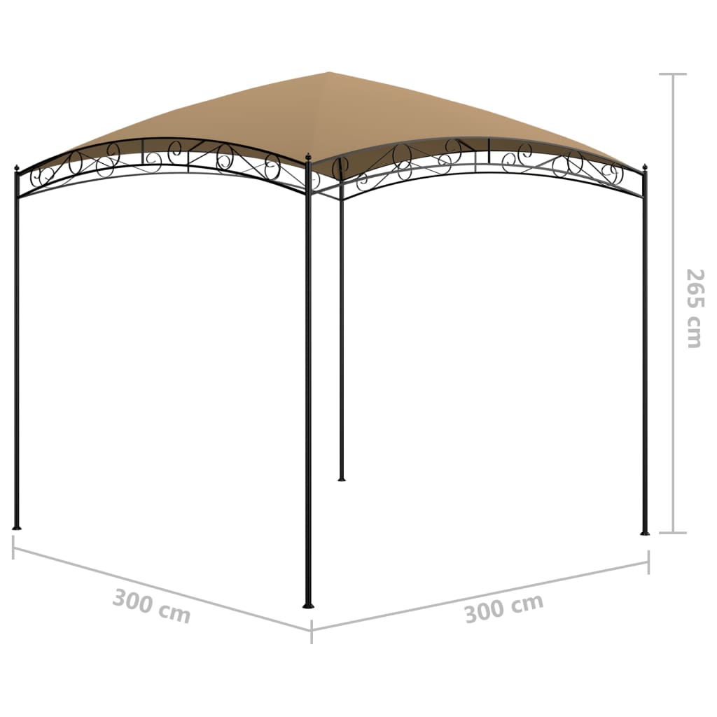 Pavilion, gri taupe, 3x3x2,65 m, 180 g/m²