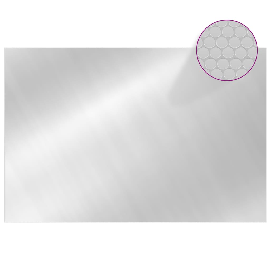 Floating solar foil pool rectangular silver 6x4m PE