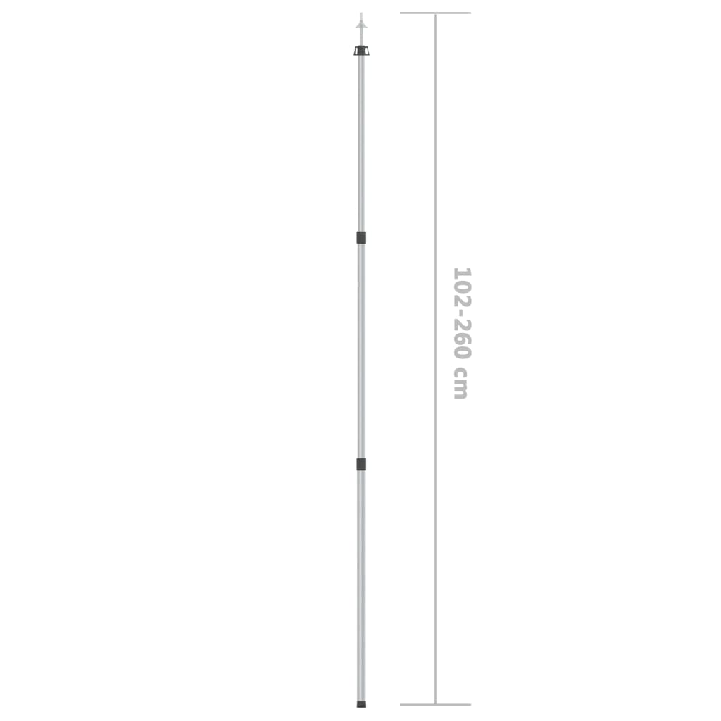 Telescopic pole for tarpaulin, 102-260 cm, aluminum