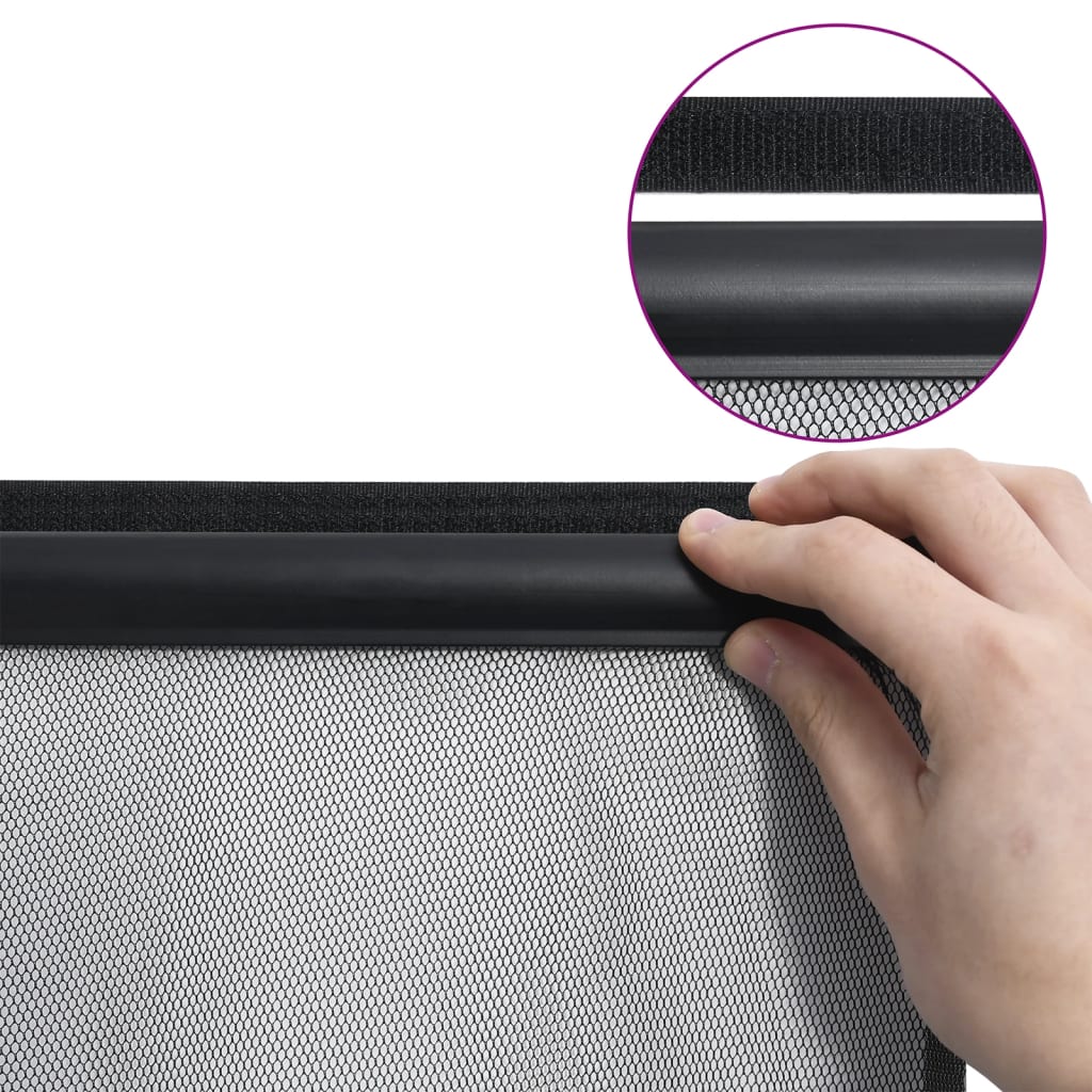 Insect curtain with 10 pcs. mesh, black, 240x240 cm