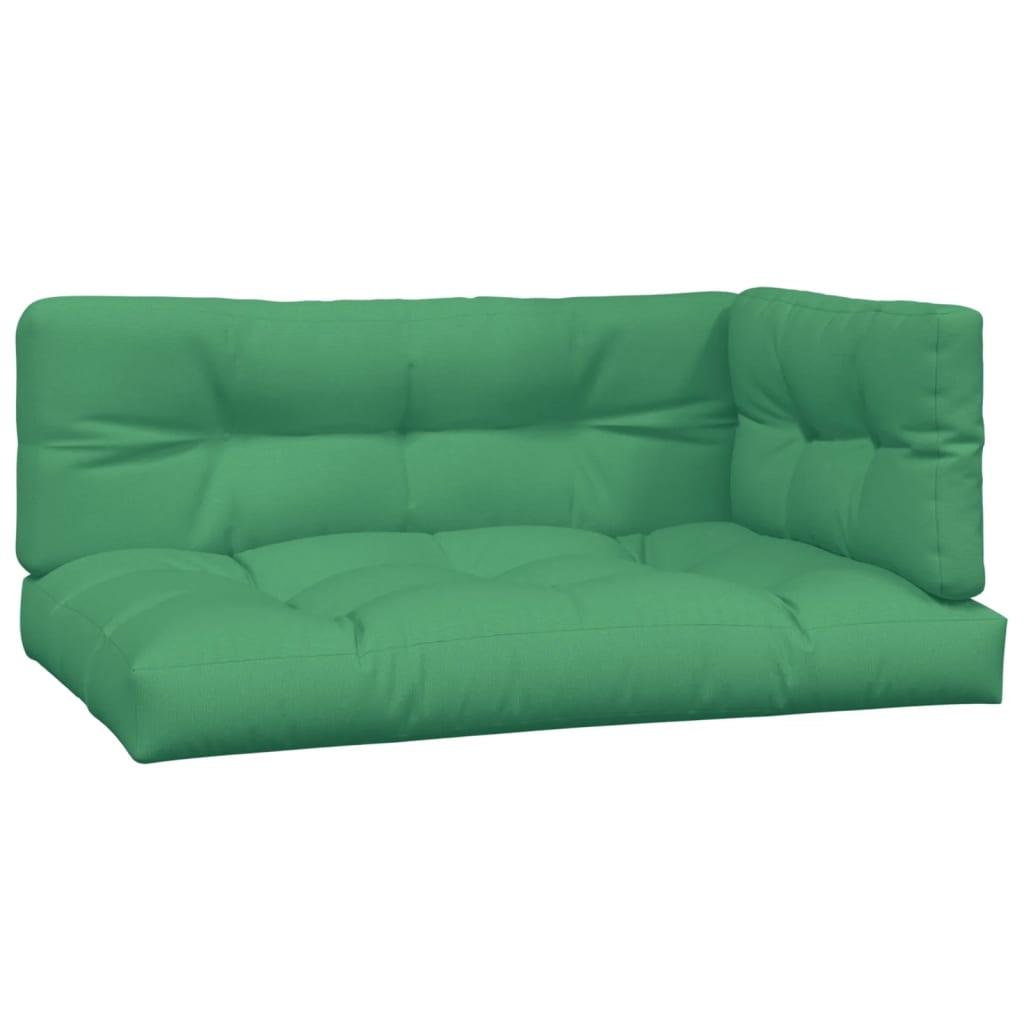 Pallet cushions, 3 pcs, green, fabric