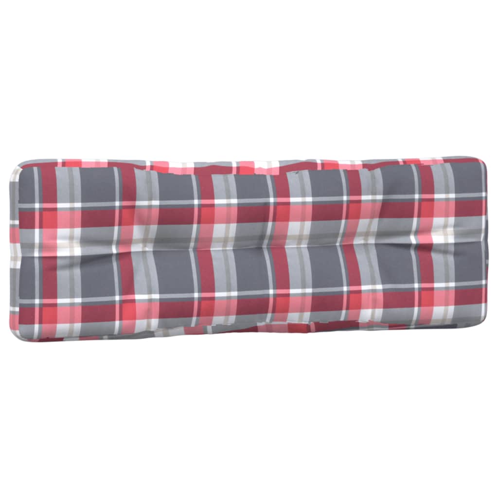 Pallet cushions, 5 pcs., checkered red, fabric