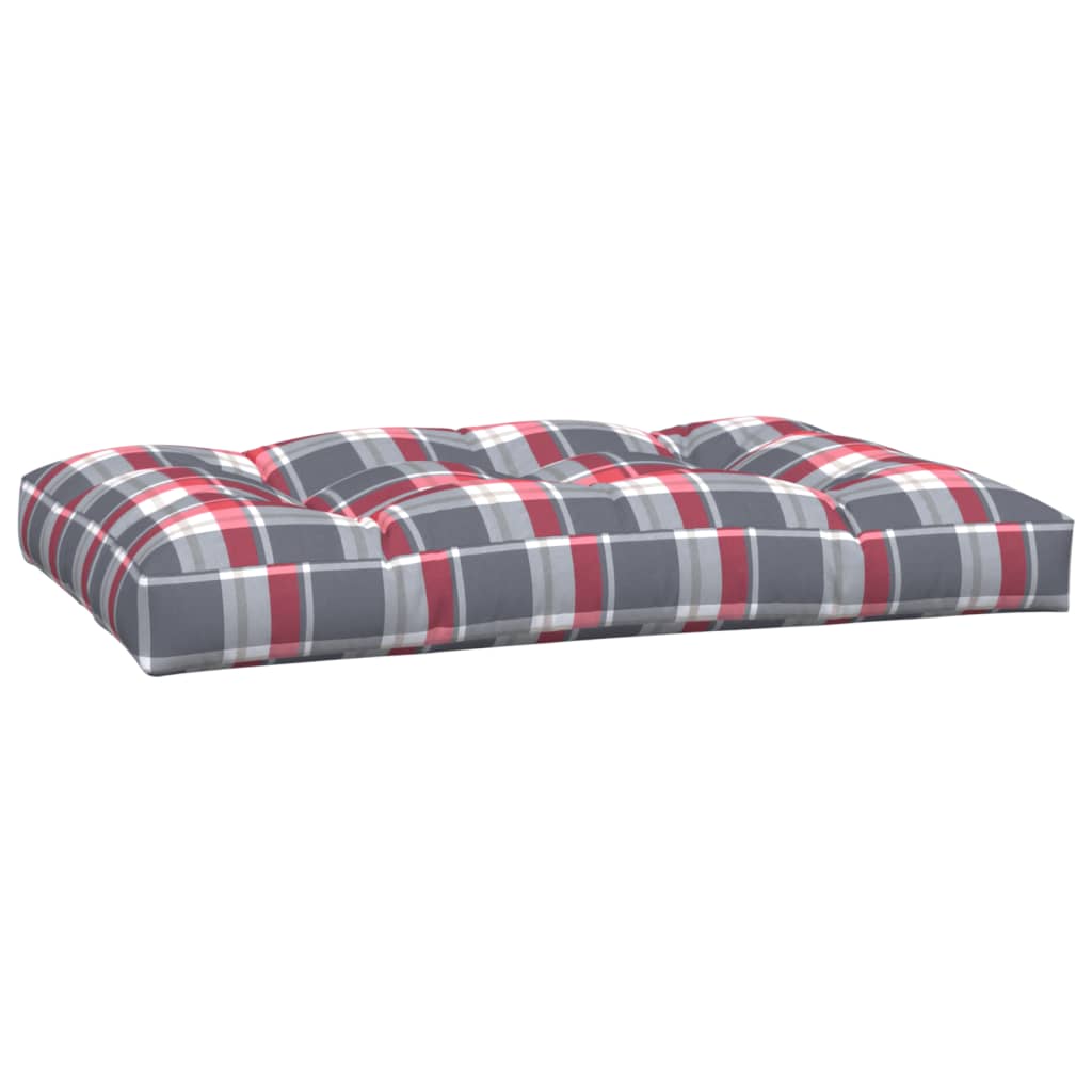 Pallet cushions, 5 pcs., checkered red, fabric