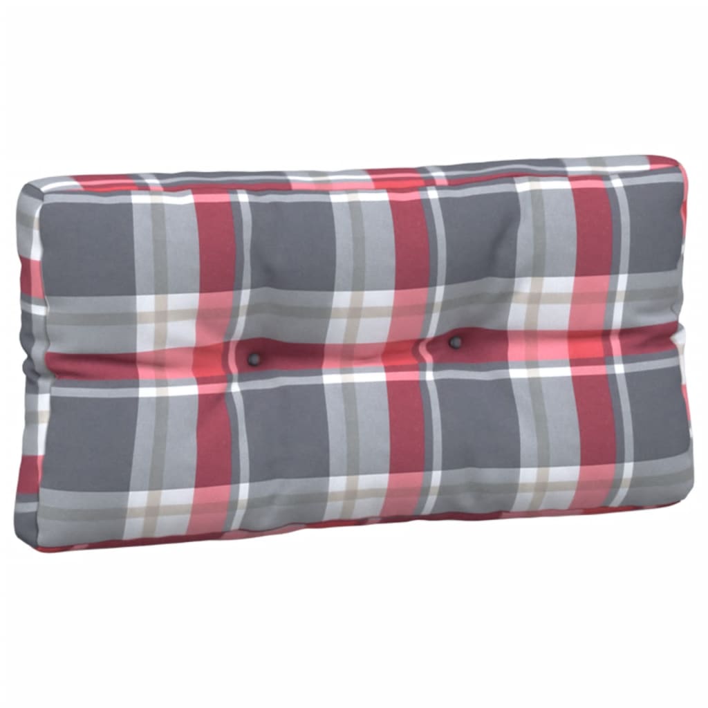Pallet cushions, 5 pcs., checkered red, fabric