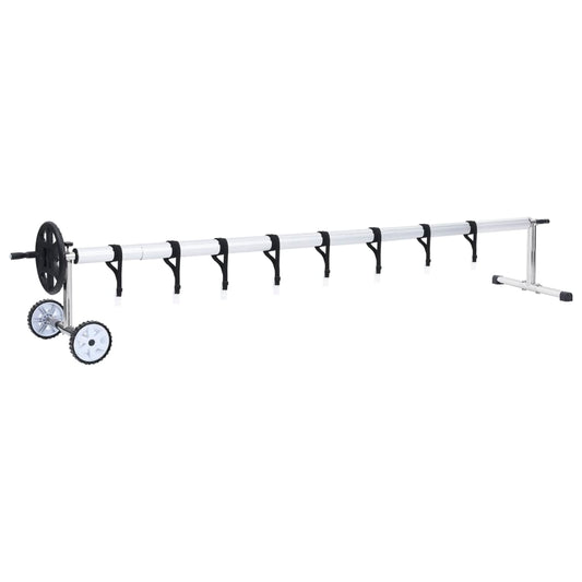 Pool cover roller with stainless steel base