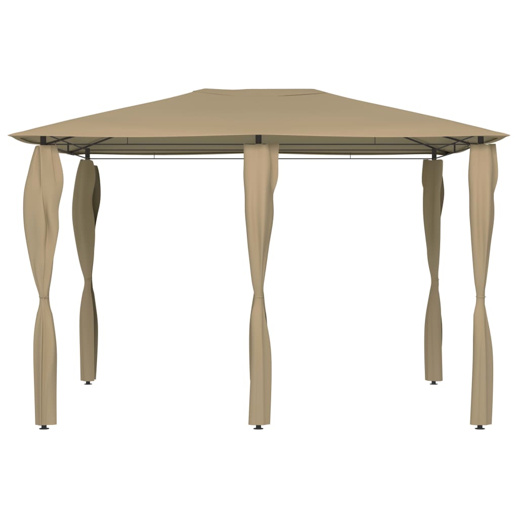 Pavilion cu huse pentru stâlpi, gri taupe, 3x4x2,6 m, 160 g/m²