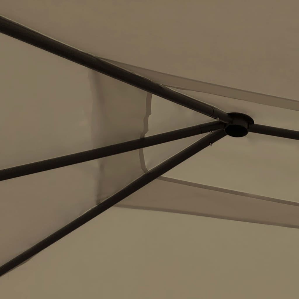 Pavilion cu huse pentru stâlpi, gri taupe, 3x4x2,6 m, 160 g/m²