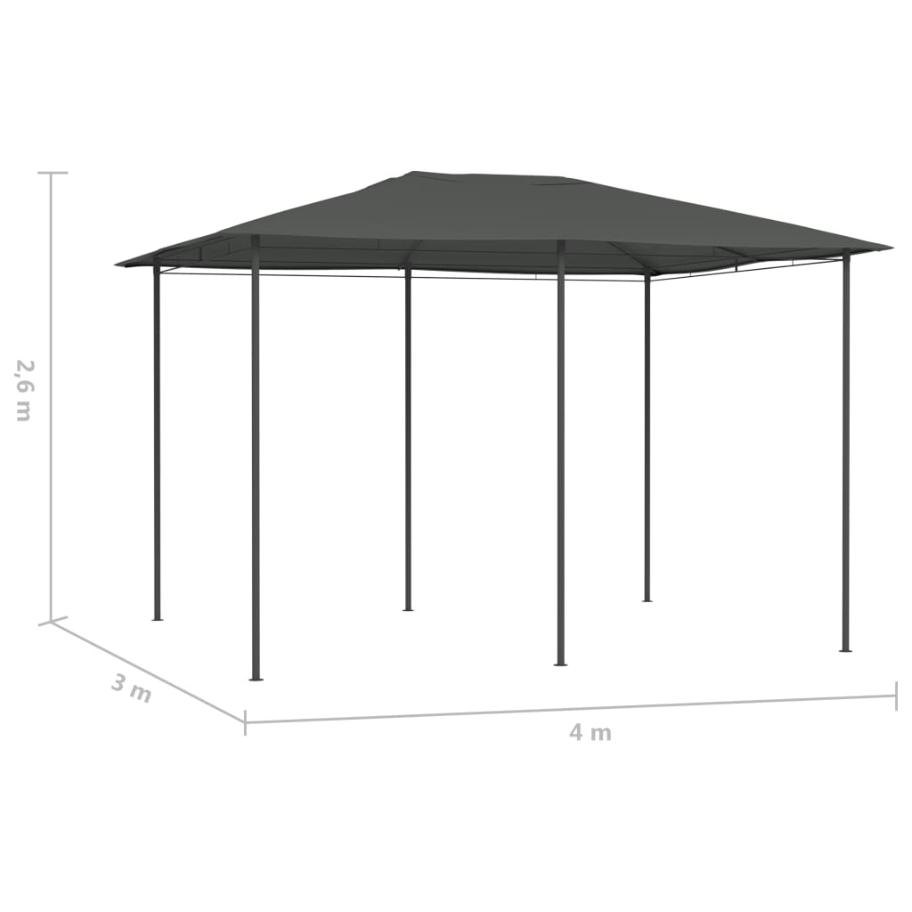 Pavilion, antracit, 3x4x2,6 m, 160 g/m²