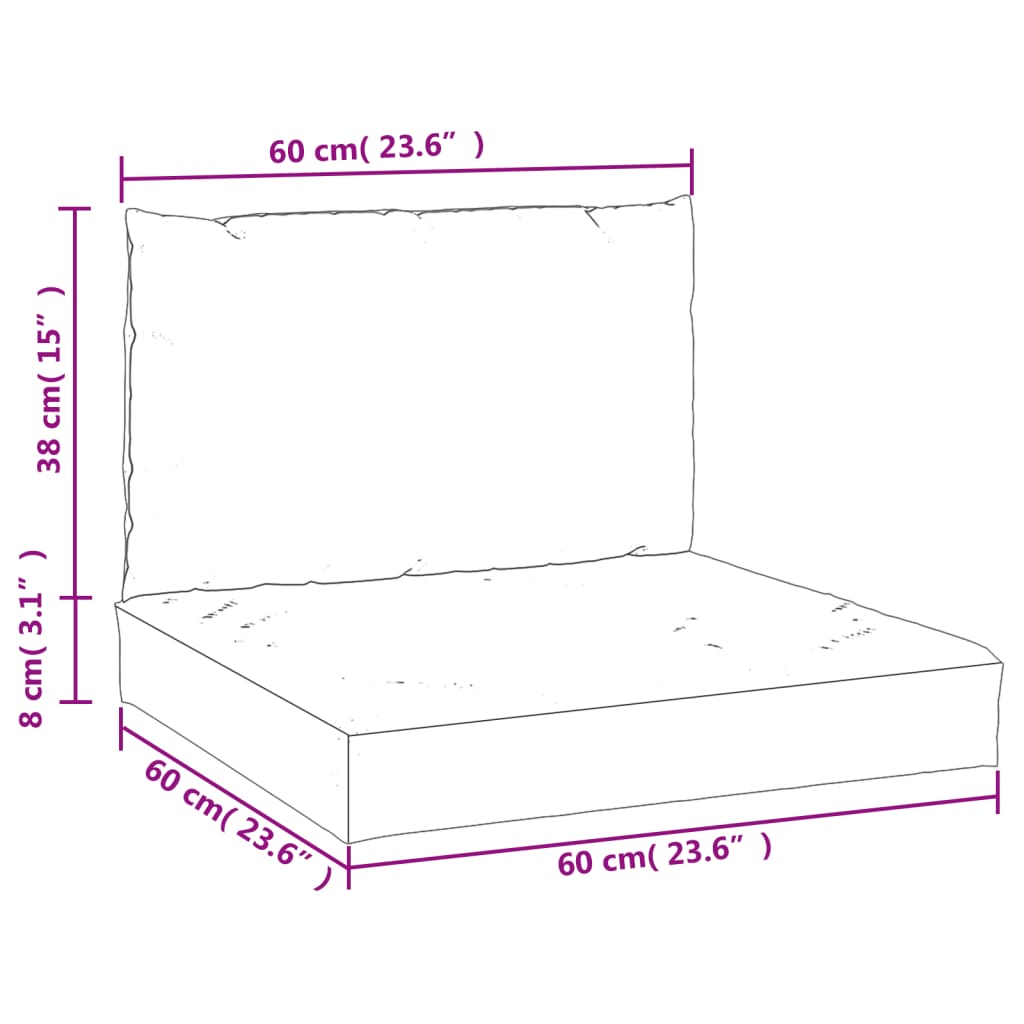 Pallet sofa cushions, 2 pcs., red, textile