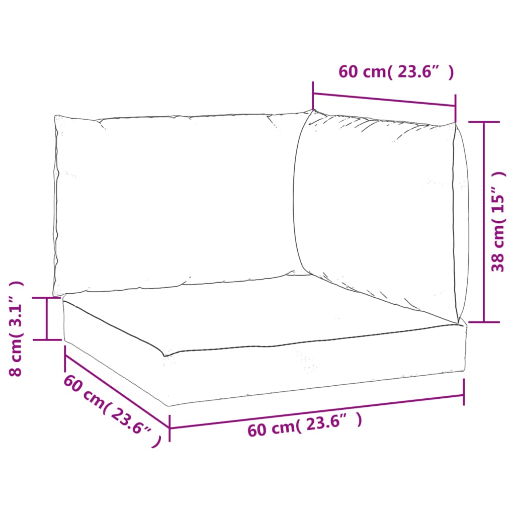 Pallet sofa cushions, 3 pcs., red, fabric