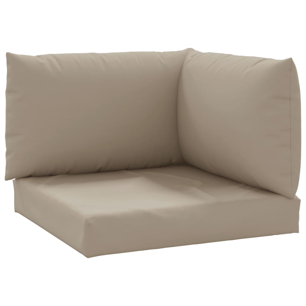 Pallet sofa cushions, 3 pcs., taupe gray, fabric