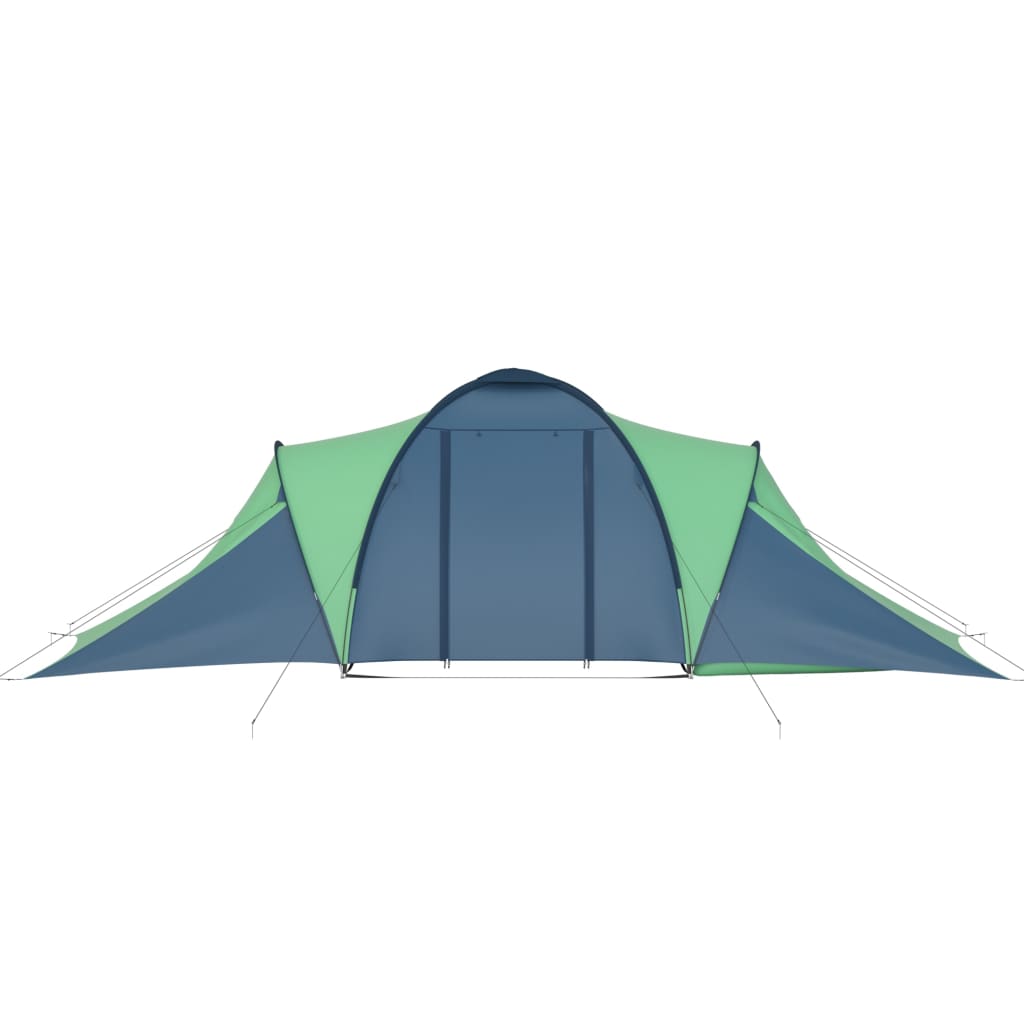 Camping tent, 6 people, blue and green