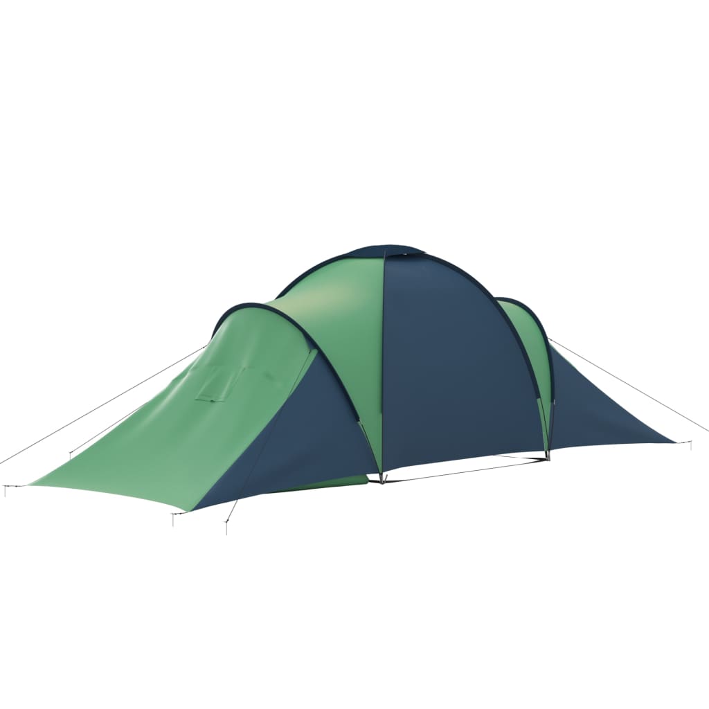 Camping tent, 6 people, blue and green