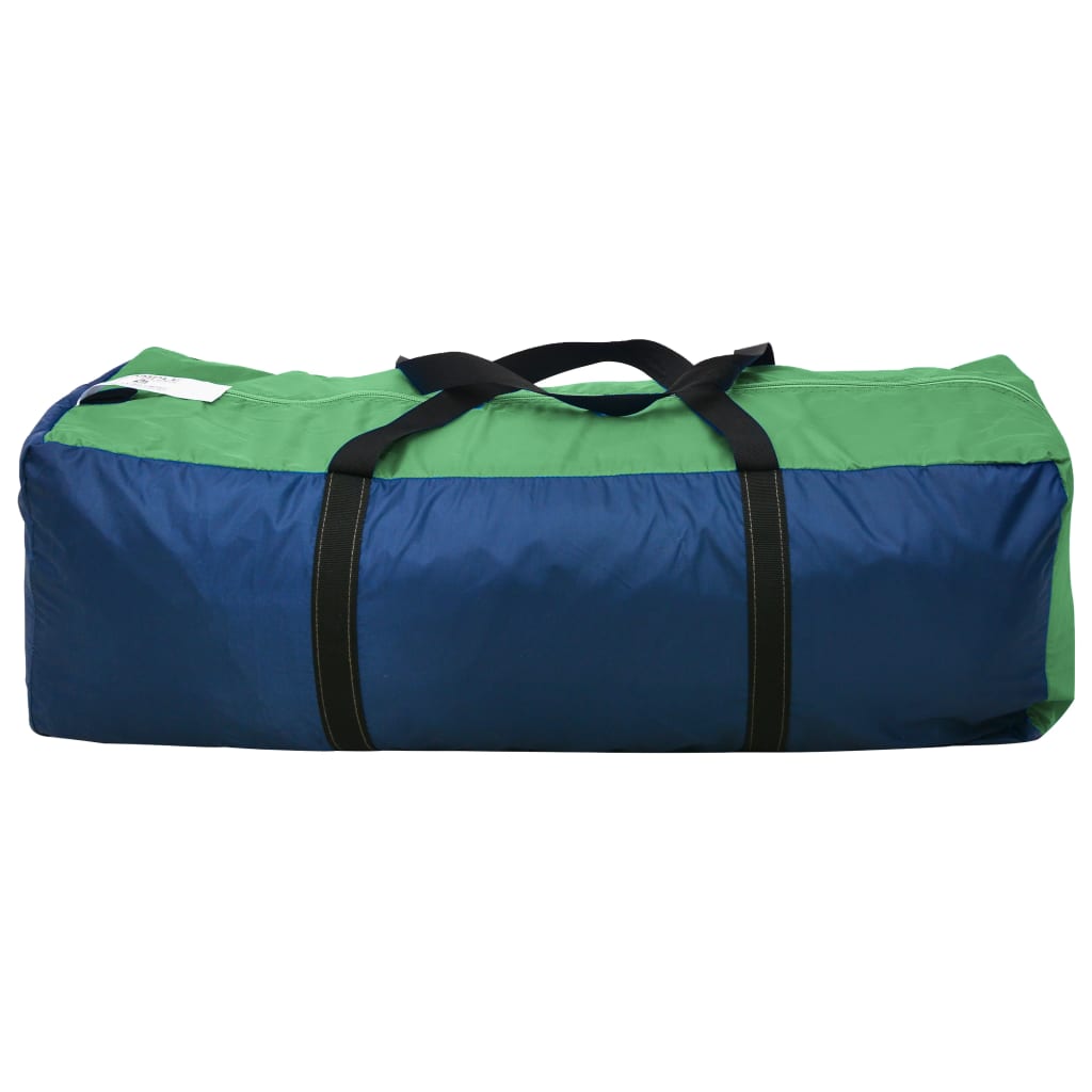 Camping tent, 6 people, blue and green