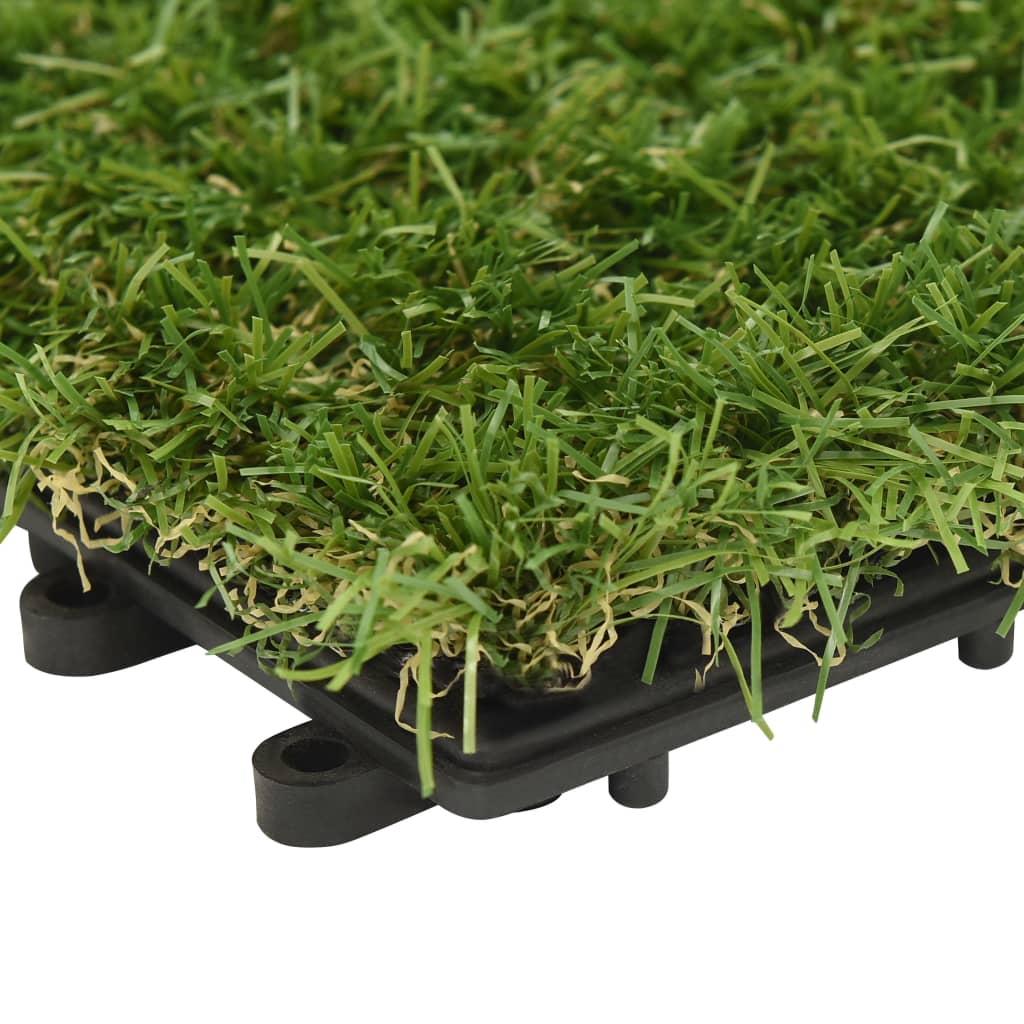 Artificial grass tiles, 22 pcs, green, 30x30 cm
