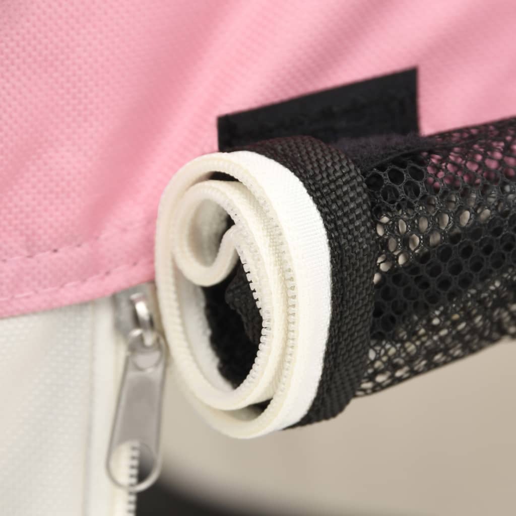 Foldable dog playpen with pink transport bag 90x90x58 cm