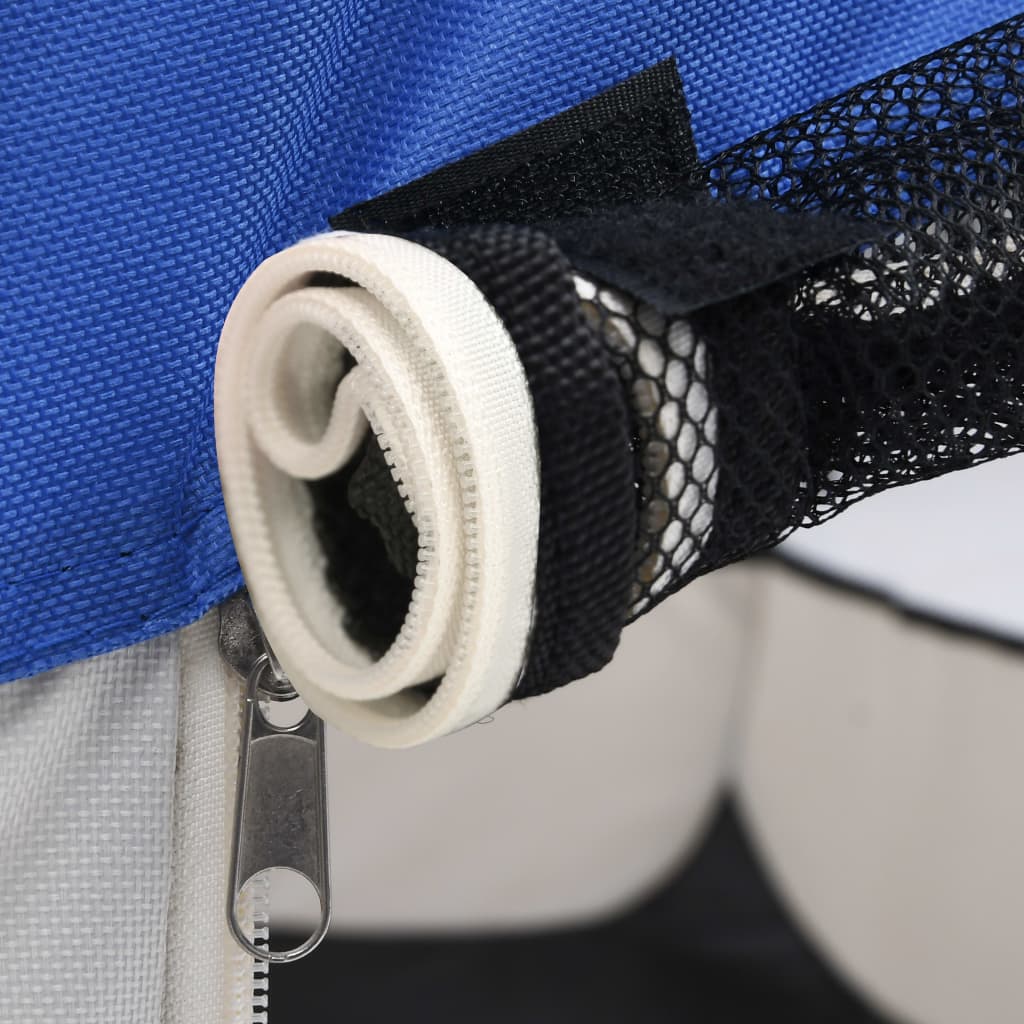 Foldable dog playpen with blue transport bag 110x110x58 cm