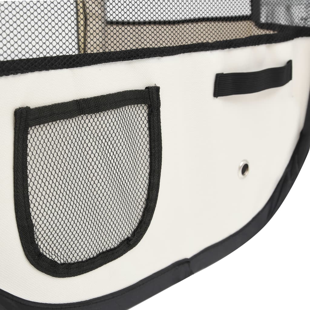Foldable dog playpen with blue transport bag 110x110x58 cm