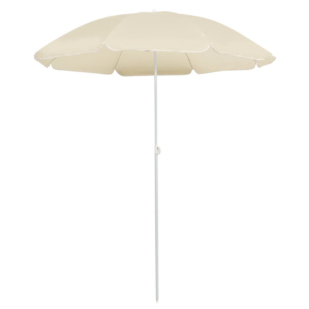 Umbrelă de soare de grădină, stâlp din oțel, nisipiu, 180 cm