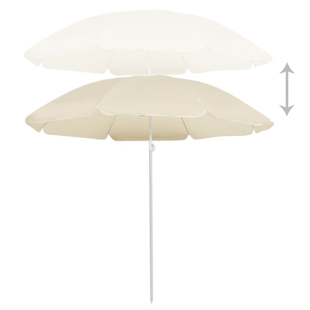 Umbrelă de soare de grădină, stâlp din oțel, nisipiu, 180 cm