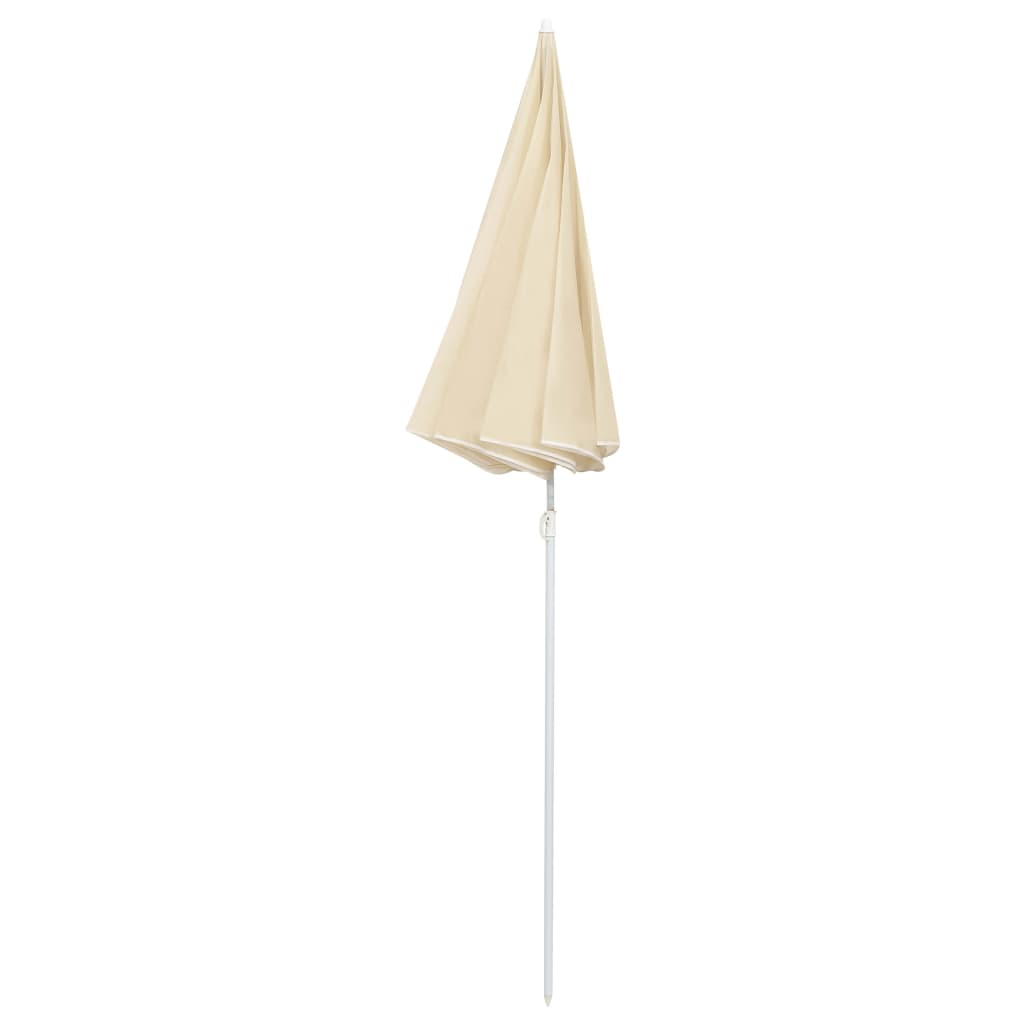 Umbrelă de soare de grădină, stâlp din oțel, nisipiu, 180 cm