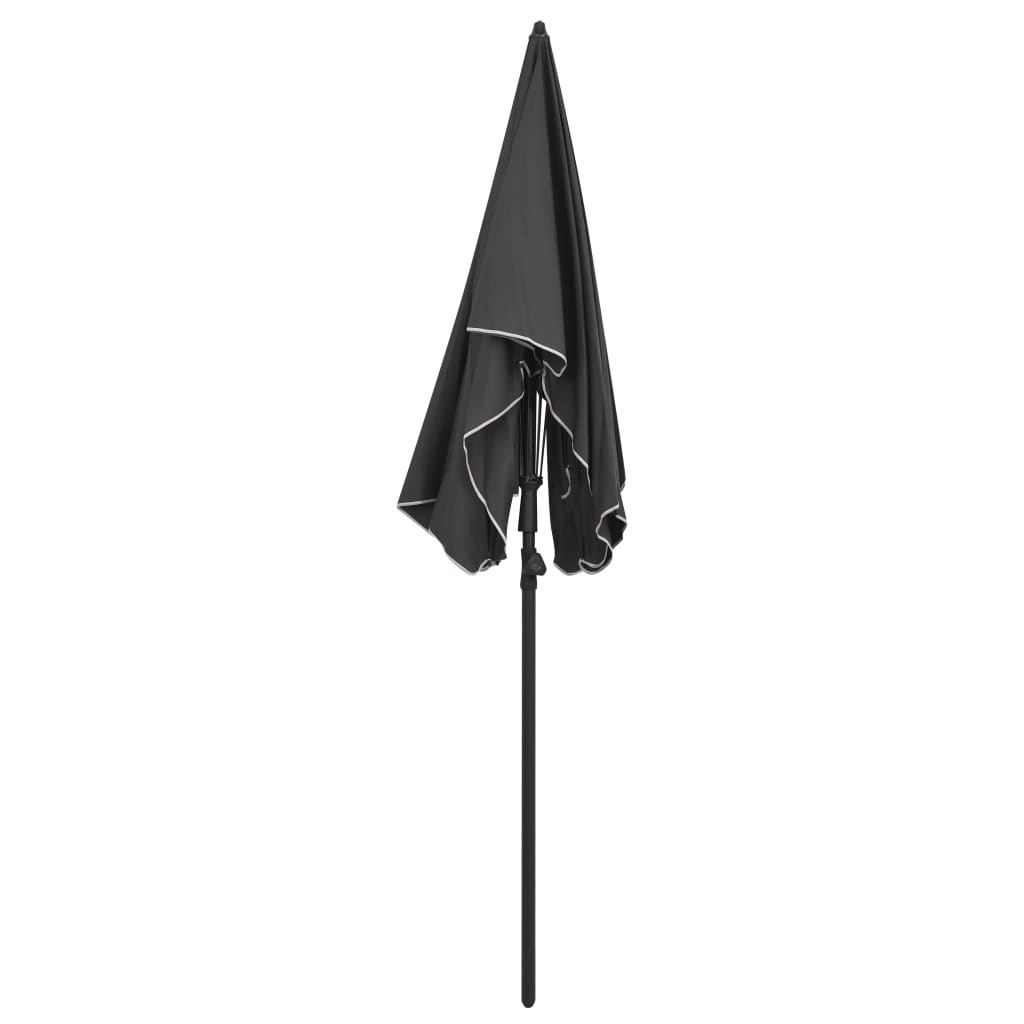 Umbrelă de grădină cu stâlp, antracit, 200x130 cm