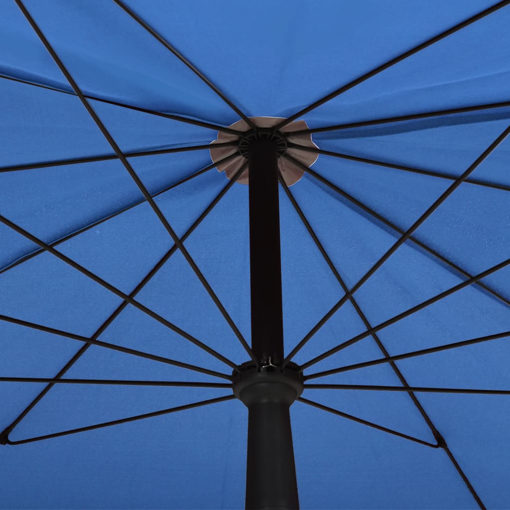 Umbrelă de grădină cu stâlp, albastru azuriu, 200x130 cm