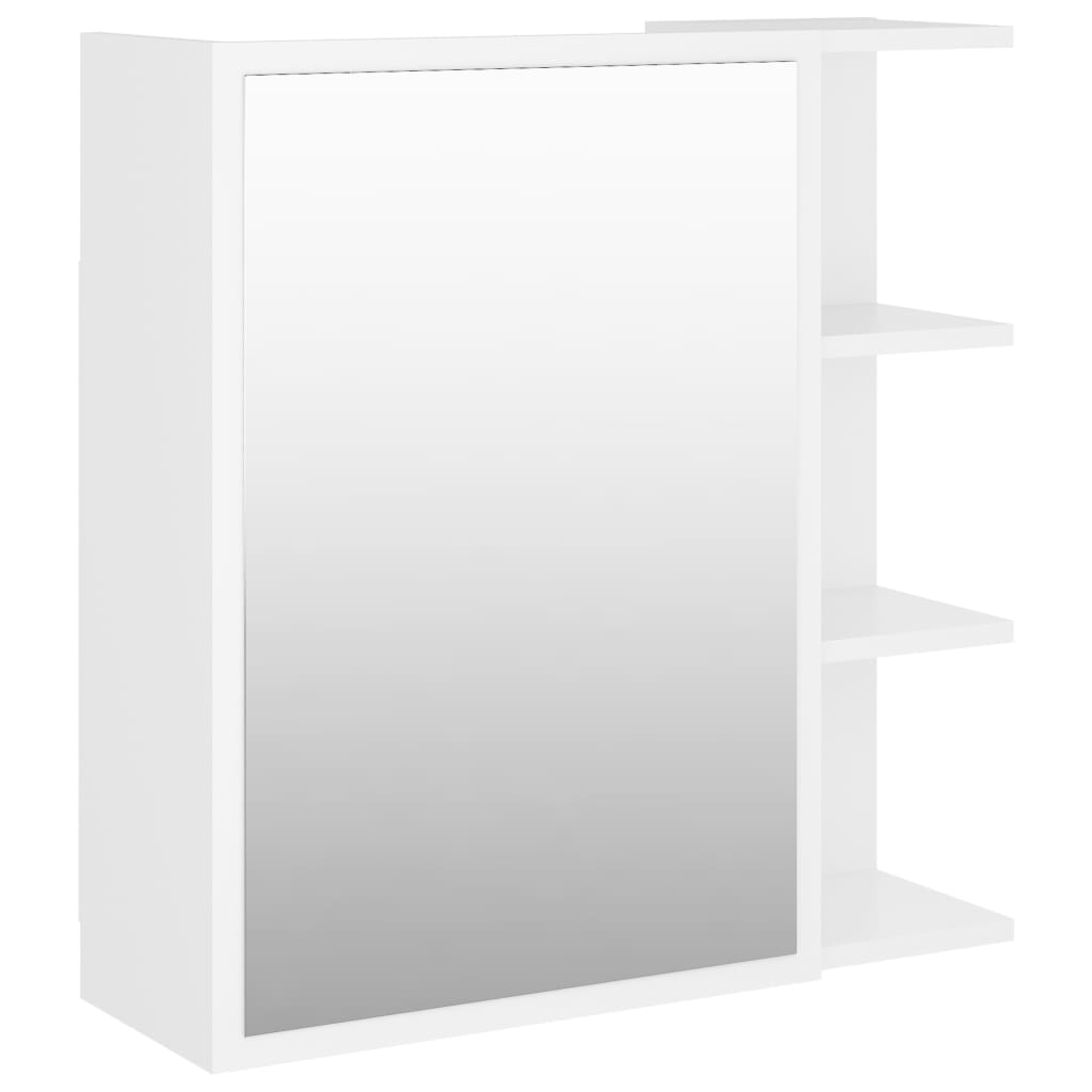 Bathroom cabinet with mirror, white, 62.5 x 20.5 x 64 cm, PAL
