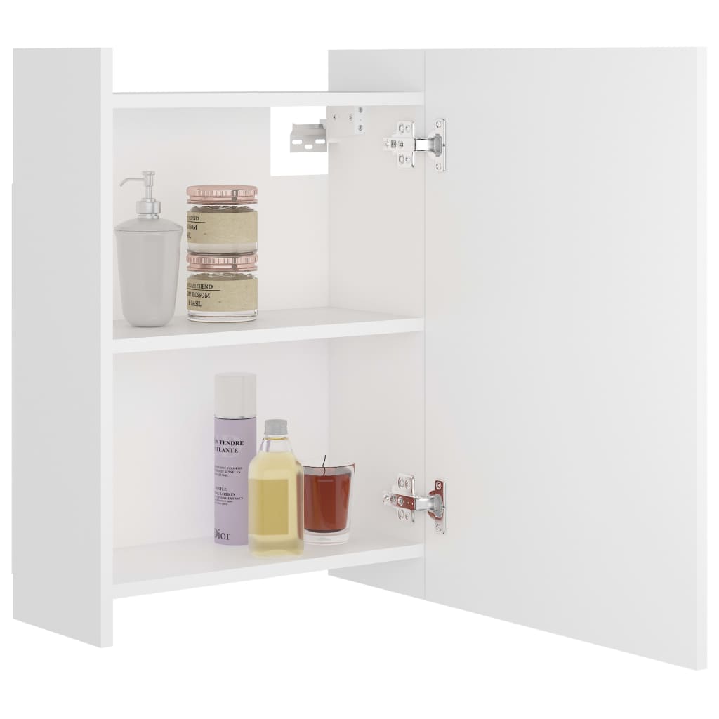 Bathroom cabinet with mirror, white, 62.5 x 20.5 x 64 cm, PAL