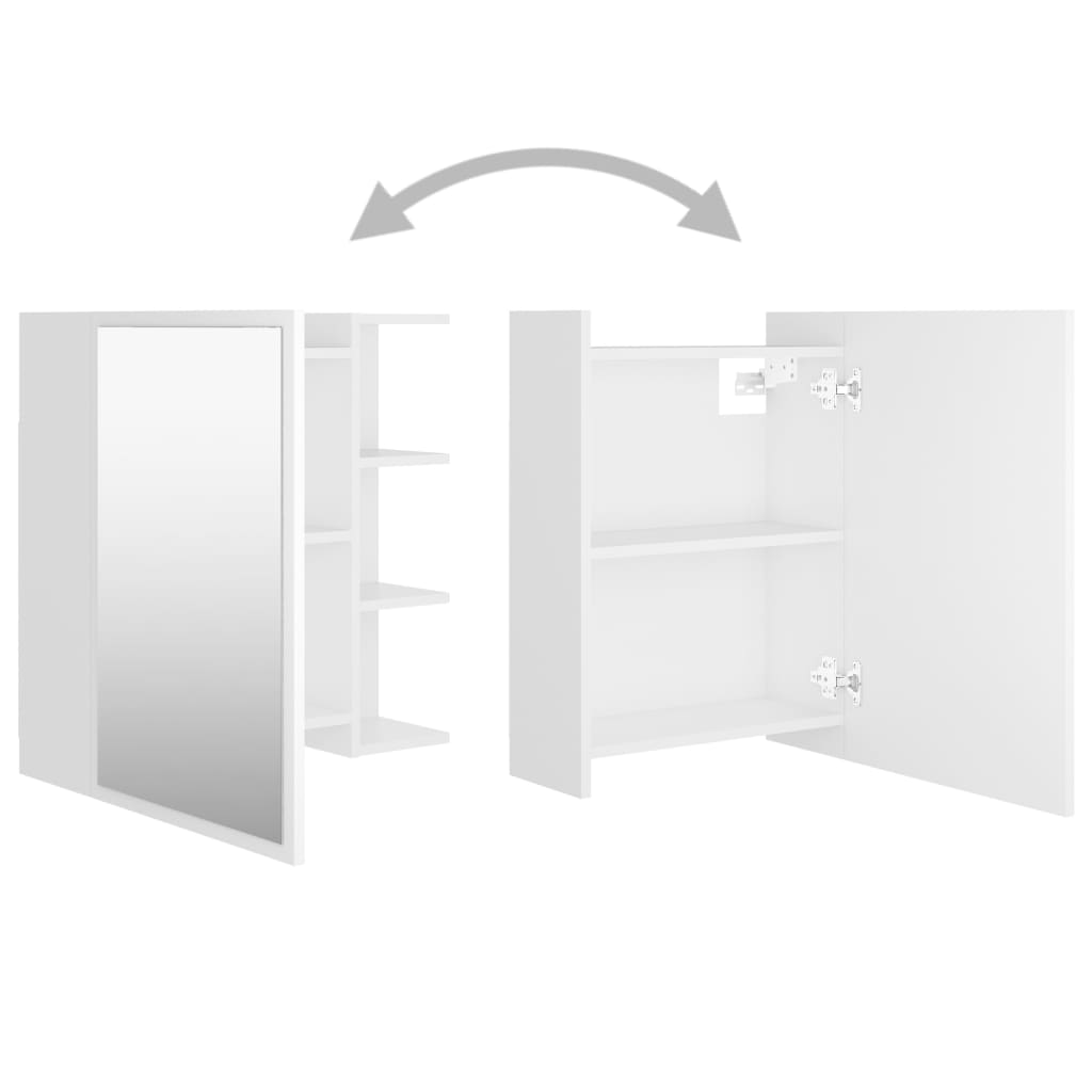 Bathroom cabinet with mirror, white, 62.5 x 20.5 x 64 cm, PAL