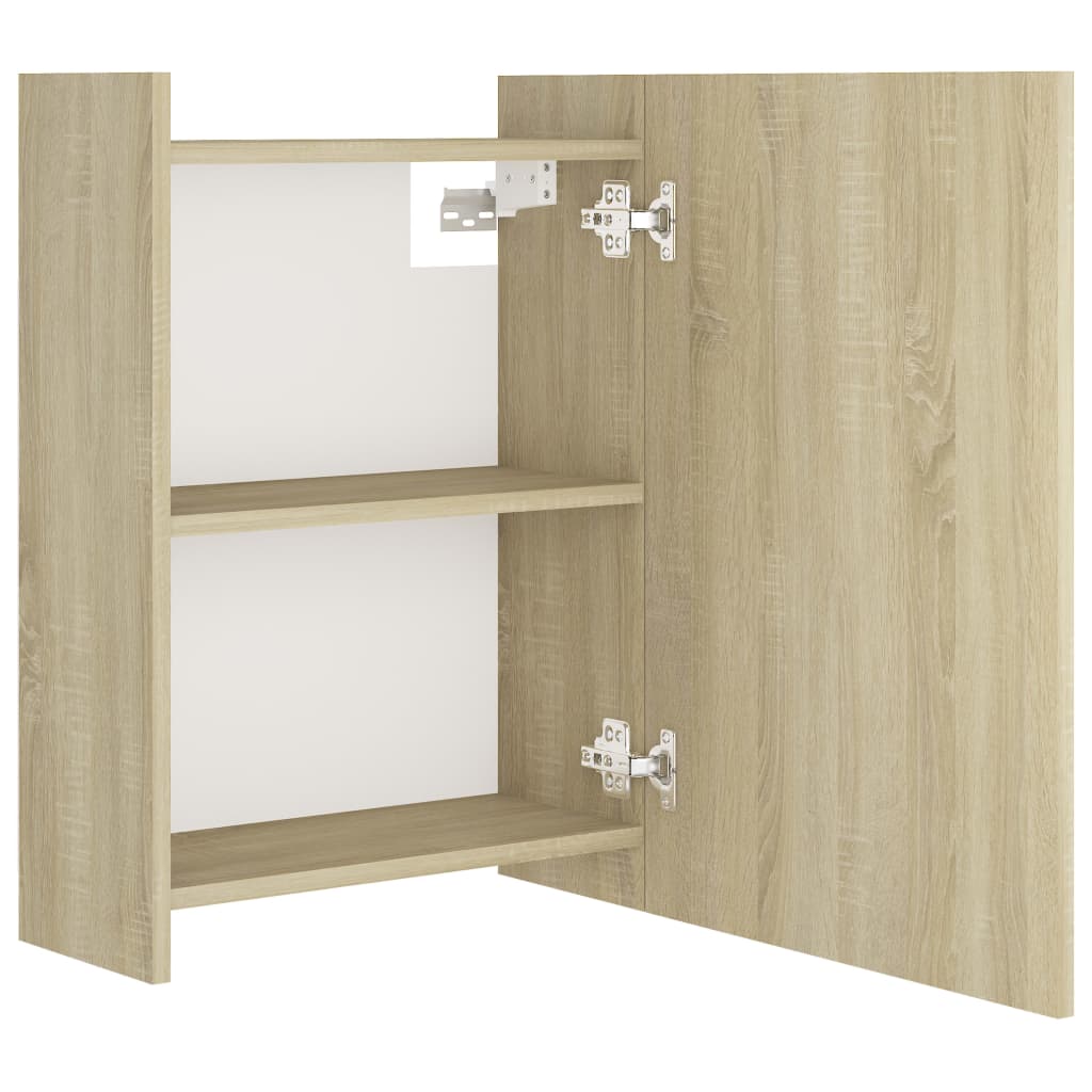 Bathroom cabinet with mirror, Sonoma oak, 62.5x20.5x64 cm Chipboard