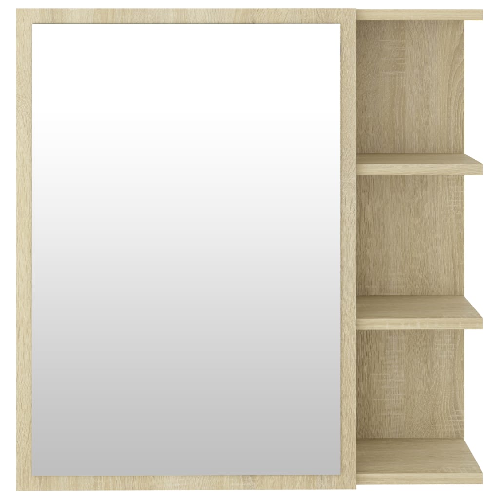 Bathroom cabinet with mirror, Sonoma oak, 62.5x20.5x64 cm Chipboard
