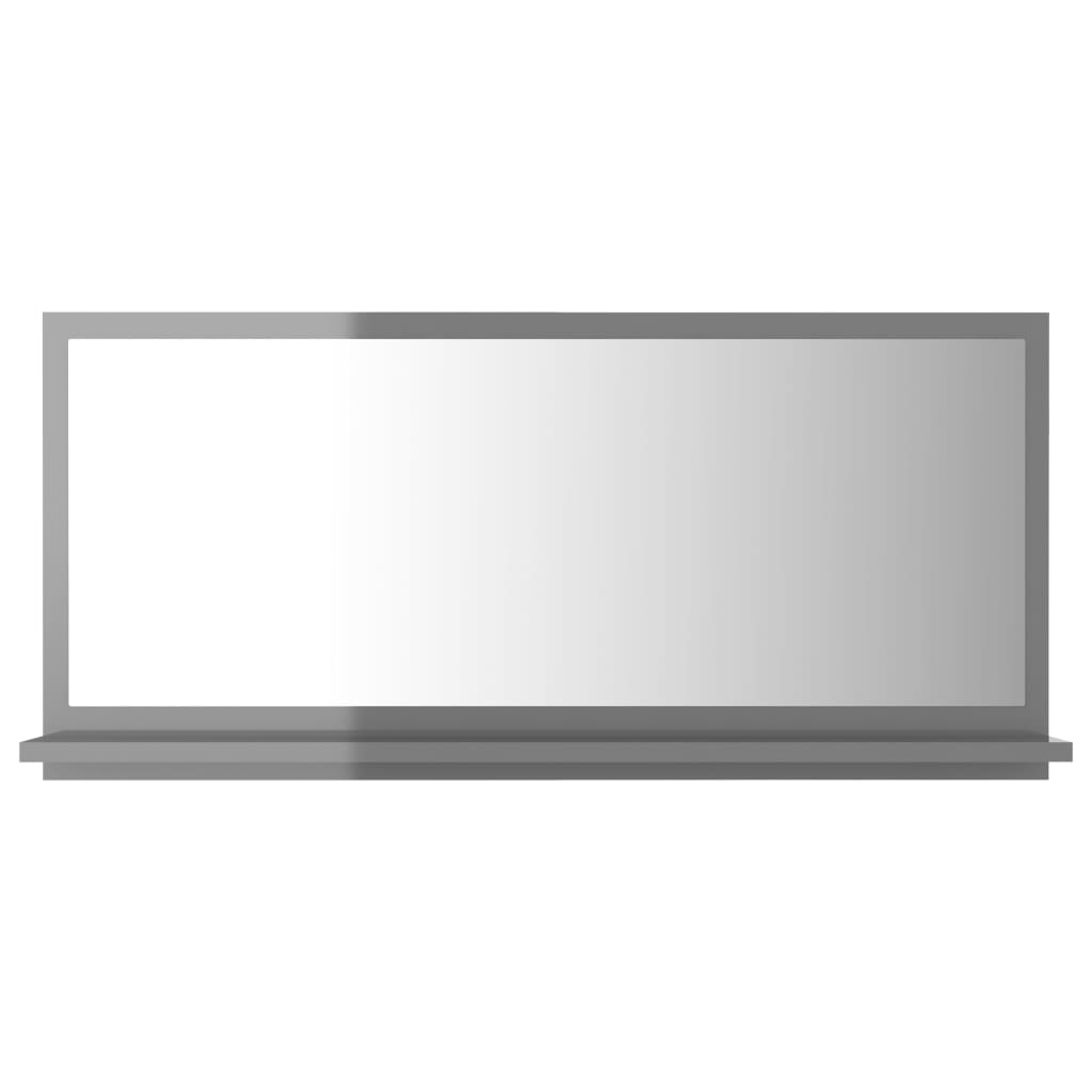Bathroom mirror, glossy grey, 80 x 10.5 x 37 cm, PAL