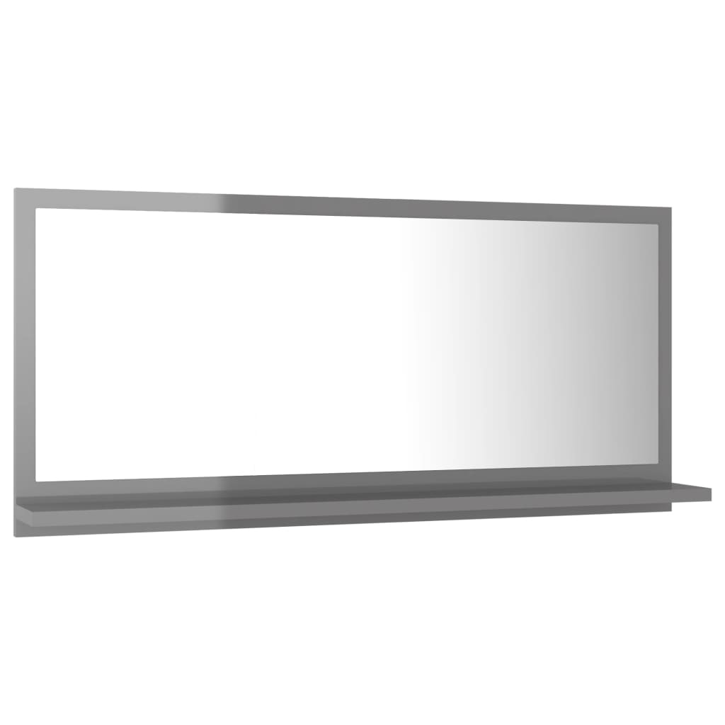 Bathroom mirror, glossy grey, 80 x 10.5 x 37 cm, PAL
