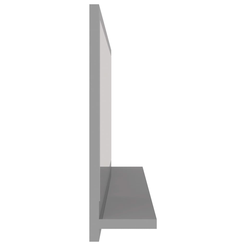Bathroom mirror, glossy grey, 80 x 10.5 x 37 cm, PAL