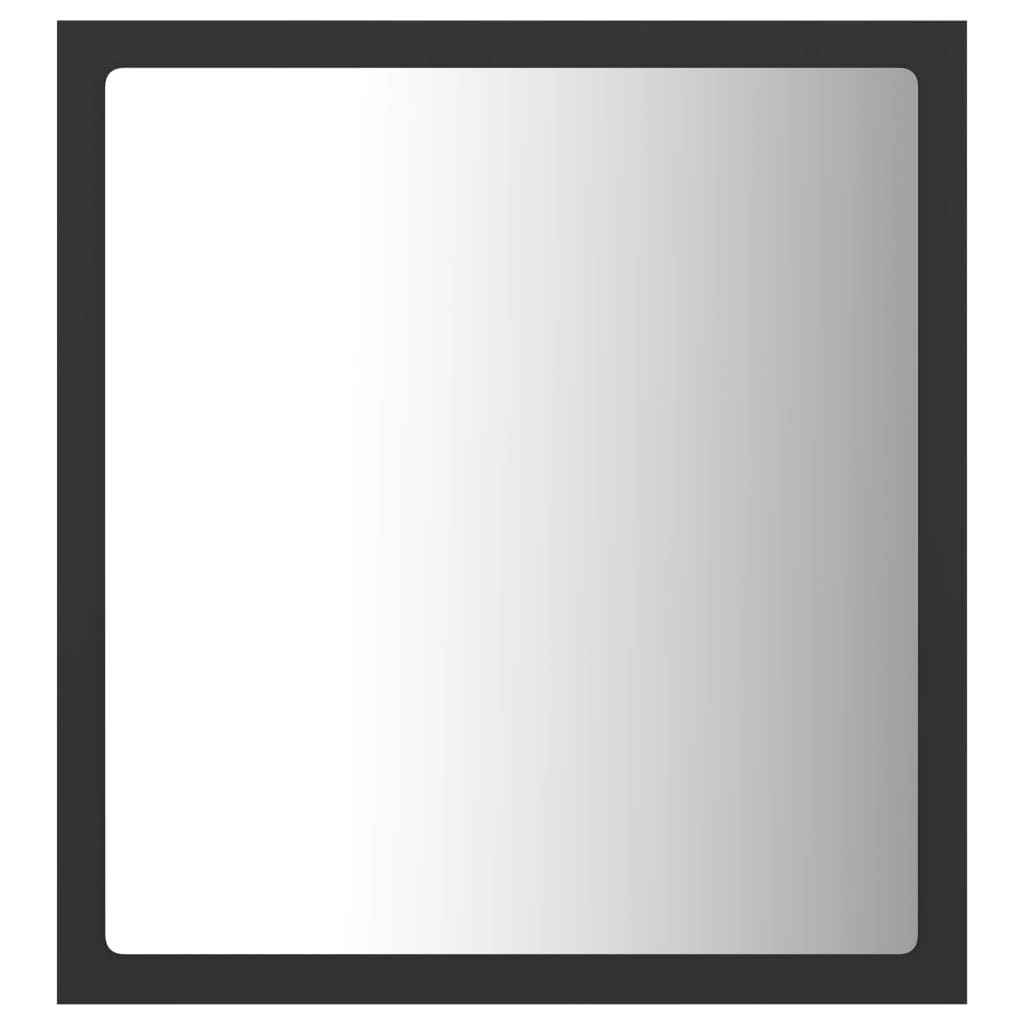 Bathroom mirror with LED, gray, 40x8.5x37 cm, acrylic