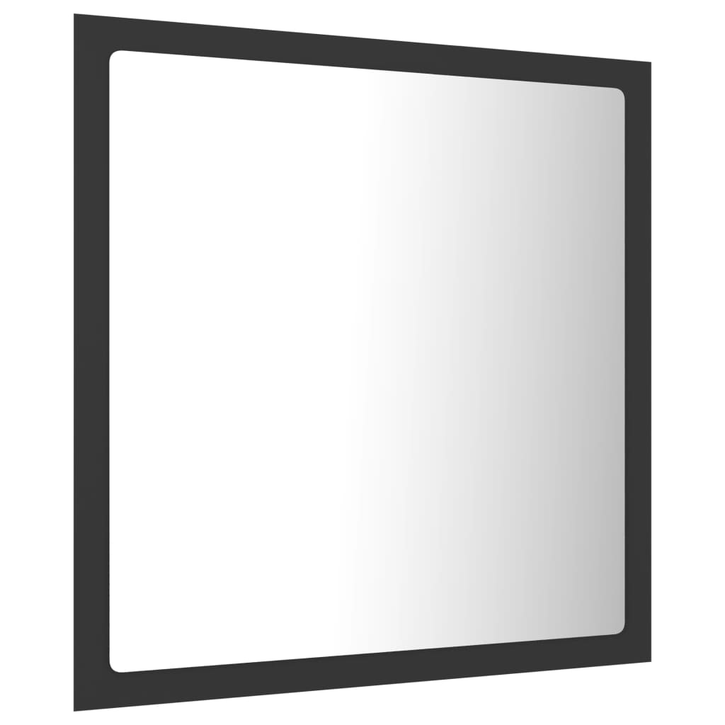 Bathroom mirror with LED, gray, 40x8.5x37 cm, acrylic