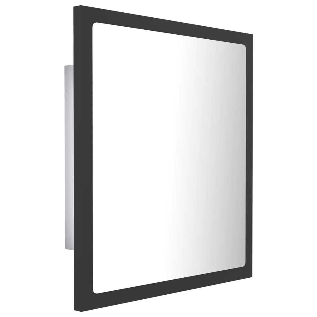 Bathroom mirror with LED, gray, 40x8.5x37 cm, acrylic