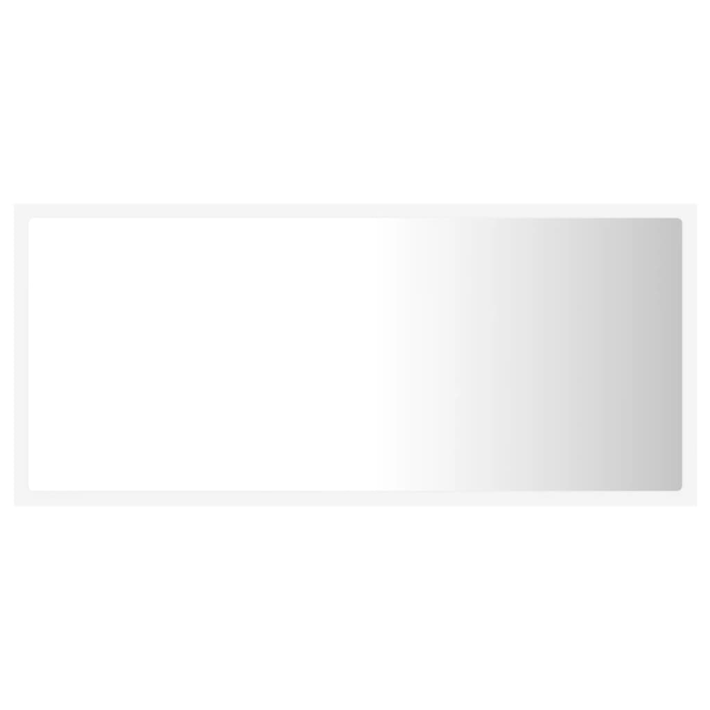 Bathroom mirror with LED, white, 90x8.5x37 cm, acrylic