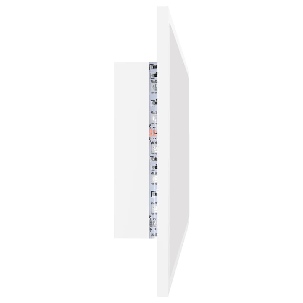 Bathroom mirror with LED, white, 90x8.5x37 cm, acrylic