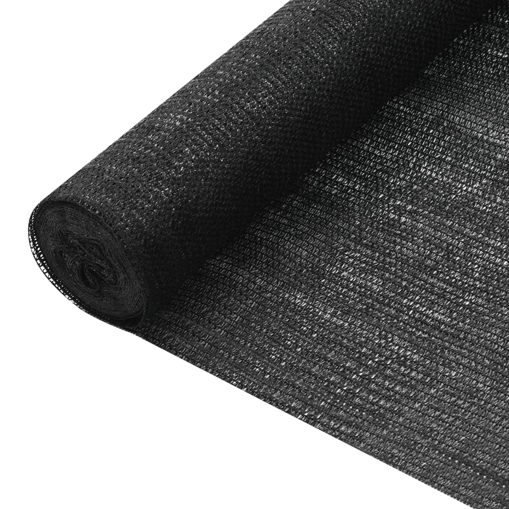 Plasă protecție intimitate, negru, 1,2x10 m, HDPE, 75 g/m²