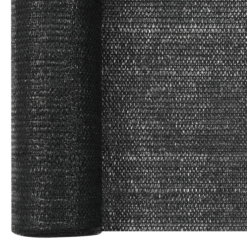 Plasă protecție intimitate, negru, 1,2x10 m, HDPE, 75 g/m²
